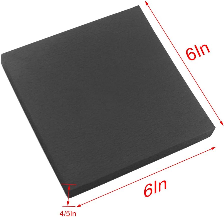 Foam Sheets with Adhesive Backing Foam Padding Neoprene Rubber Mat Closed Cell Sheet Anti-Slip Insulation Rubber Anti Vibration Square Pad (6" x 6" x 4/5", 4 Pcs)