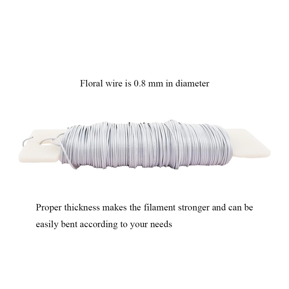 HAHIYO 22Gauge White 3Roll Total 115Yards(345Feet) Metal Floral Wire Flexible Paddle Wire for Crafts Christmas Wreaths Tree Flower Arrangement Bouquet Wrapping Wedding DIY