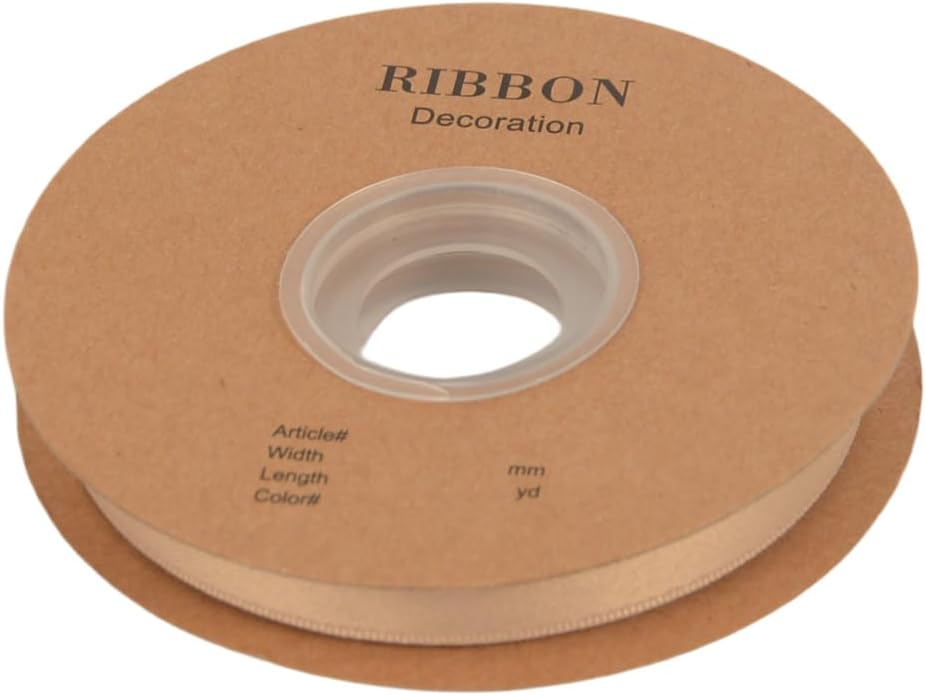 Double Side Satin Ribbon, Continuous 20 Yards,Use for Craft Bows Bouquet, Gift Wrapping, Wedding Decoration, Floral Arrangement (Apricot, 1/2 inch)
