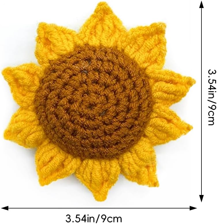 Sunflower Pin Cushion, Handmade Knitted Pincushions, Cute Pin Cushions Needle Holders for Sewing Quilting Accessory, DIY Crafts or Patchwork Decor