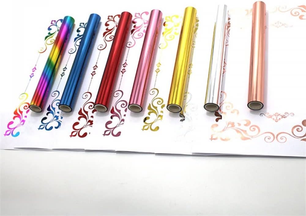 7PCS Toner Reactive Foil Roll,Use with Laminator Laser Printer,Paper Holographic Heat Transfer Crafts Foil Roll for Scrapbooking Crafting Cardstock Hot Stamping Holographic Heat Transfer DIY Crafts