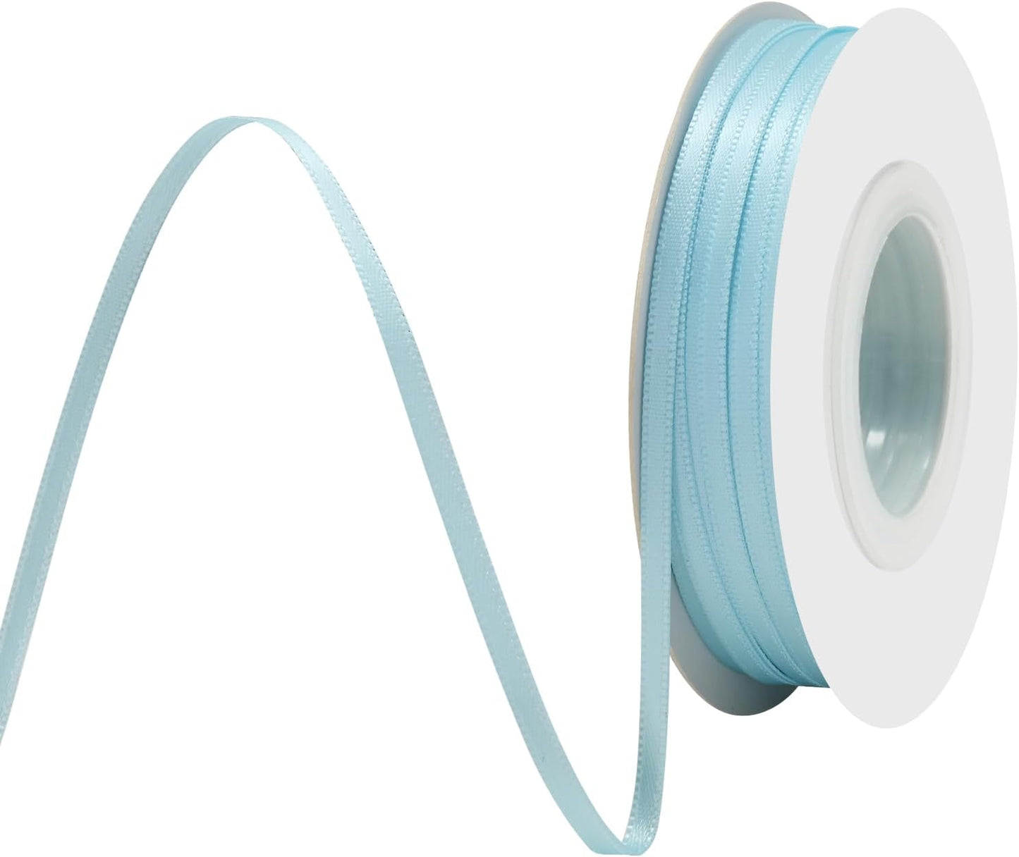 Lt.Blue Satin Ribbon 1/8" X 50 Yards Solid Color Double Faced Ribbons Perfect for Crafts Wedding Decor Bow Making Arts Sewing and More