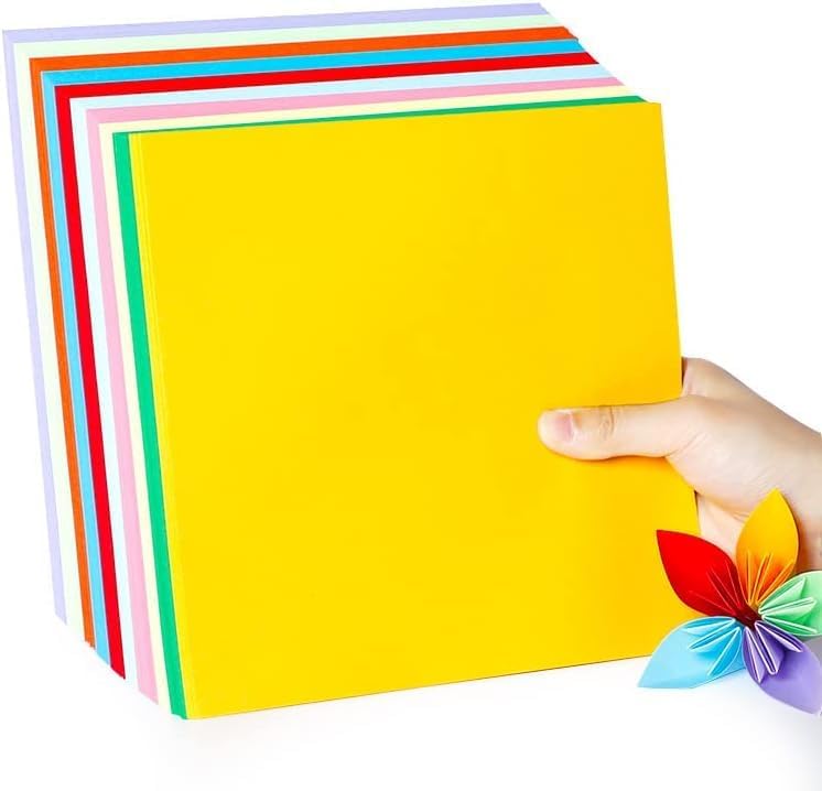 2 Pack 10 Colors Origami Paper Double Sided Color 100 Sheets Square Easy Fold Paper for Beginner (Centimeters, 15x15)