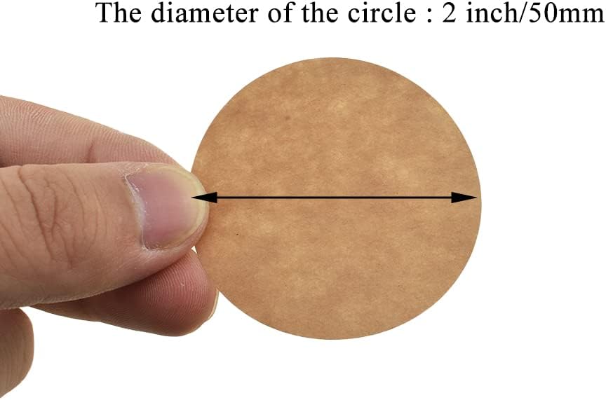 HAHIYO 2Inch 500Pcs Natural Brown Kraft Sticker Round Label Sticker Roll Round Blank Label Sticker to Write On Permanent Adhesive Dot Sticker for Jar and Canning Label Price Tag Store Organizing