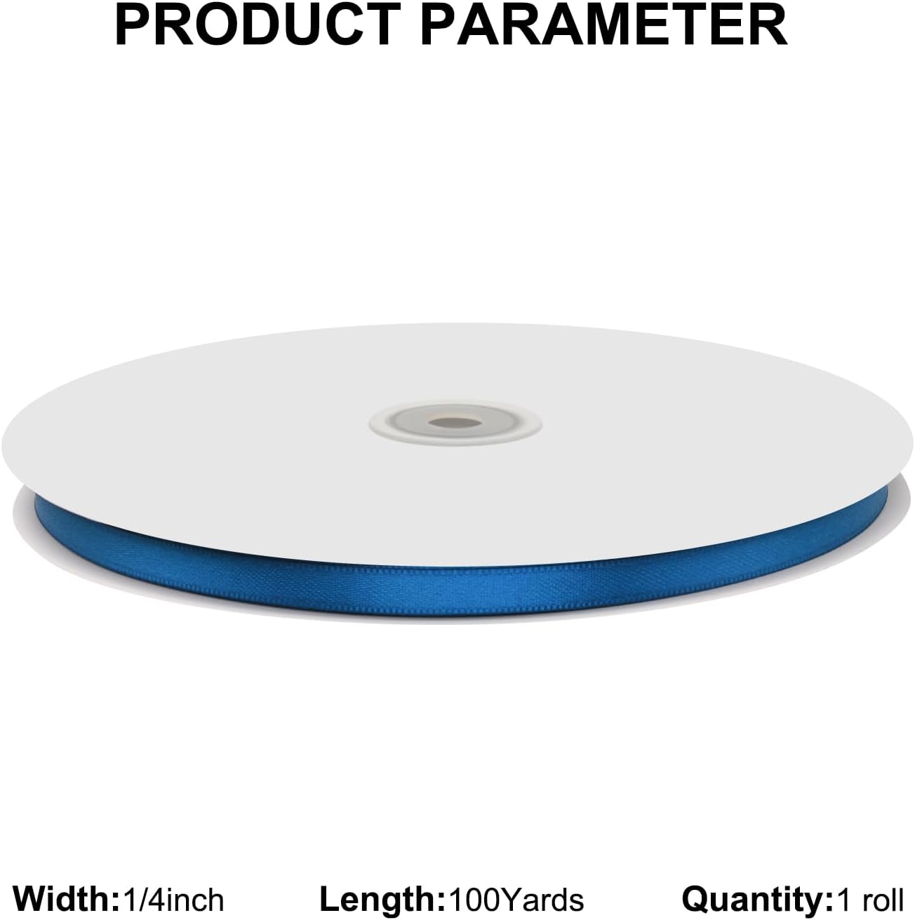 1/4" X 100 Yards Royal Blue Satin Thin Ribbon Solid Color Double Faced Ribbons Perfect for Crafts Wedding Decor Bow Making Arts Sewing and More