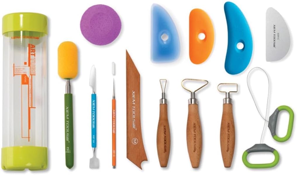 Xiem Tools Essential Clay Tool Kit, 14 Pieces for Ceramics and Pottery
