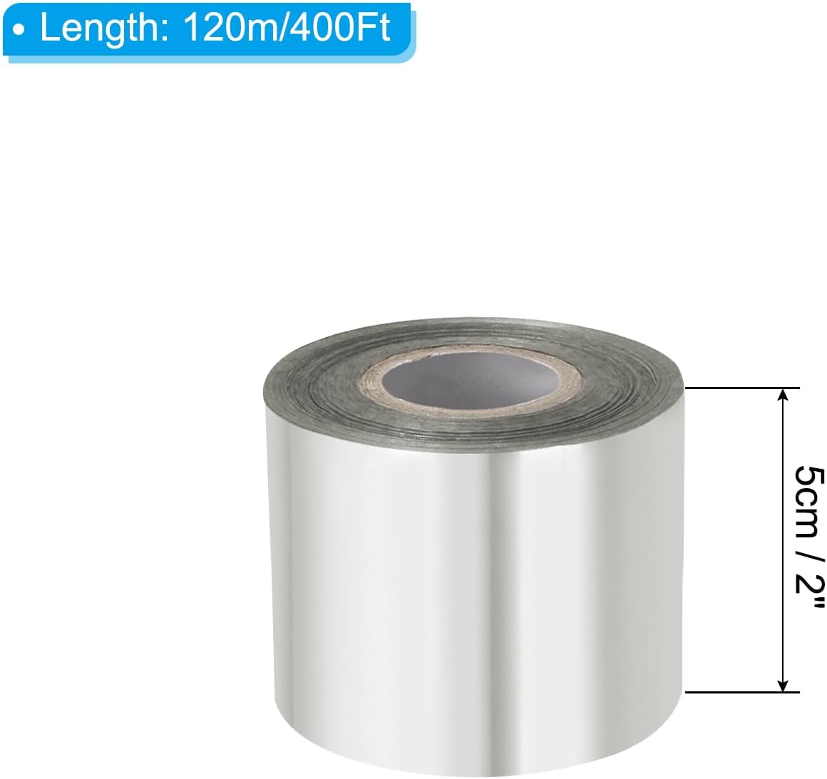 PATIKIL 2"x400Ft Hot Stamping Foil Paper, Heat Transfer Hot Stamping Paper Foil Roll for Leather DIY Logo Decor Craft Gift Package Scrapbook Card, Silver Tone