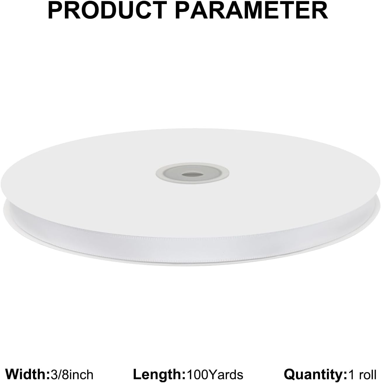 3/8" X 100 Yards White Satin Thin Ribbon Solid Color Double Faced Ribbons Perfect for Crafts Wedding Decor Bow Making Arts Sewing and More