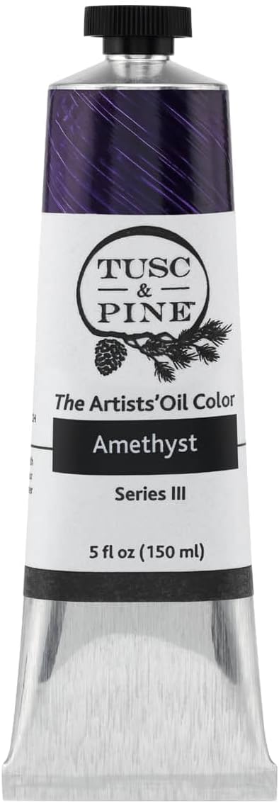 Tusc & Pine Artist Oil Paint - Amethyst, 150 ml, Non-Yellowing, Rich & Creamy Consistency, Maximum Pigment Load, Small Batch Milled Oil Paints Made in the USA for Professional Artists