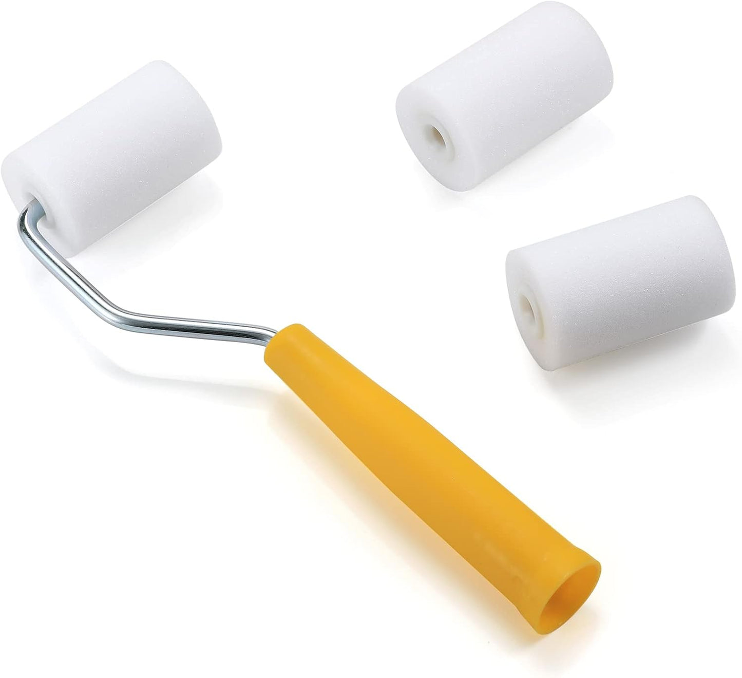 Foam Paint Roller, 2 Inch Mini Paint Roller Kit with High-Density Foam Roller Refills *6, Paint Tray, and Roller Handle, Small Sponge Paint Roller for Touch-ups and Smooth Finishes