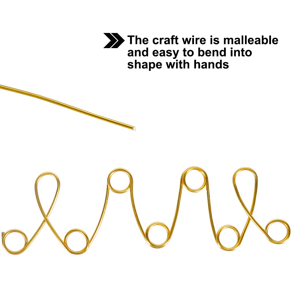 Tenn Well 9 Gauge Aluminum Wire, 50 Feet 3mm Bendable Metal Craft Wire for Sculpting, Jewelry Making, Armature Making, Molding, Wraping (Gold)