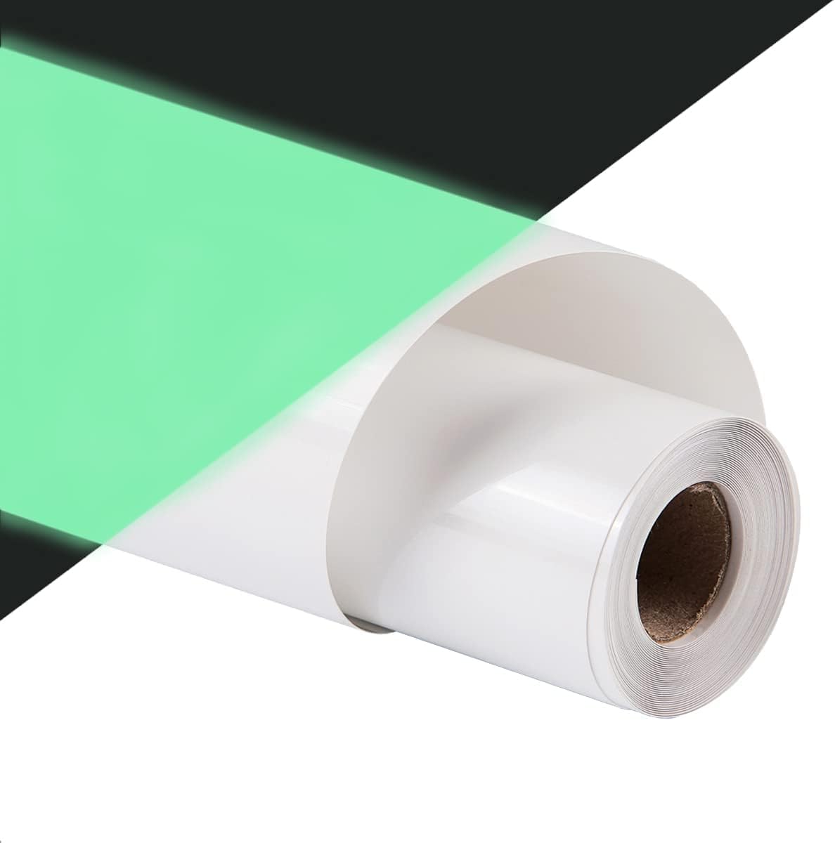 guangyintong Glow in The Dark Heat Transfer Vinyl HTV Rolls, 12" x 8ft Luminous Green Iron on Vinyl for T-Shirts Costumes, PU Elastic HTV Vinyl for All Cutter Machines Easy to Cut & Weed