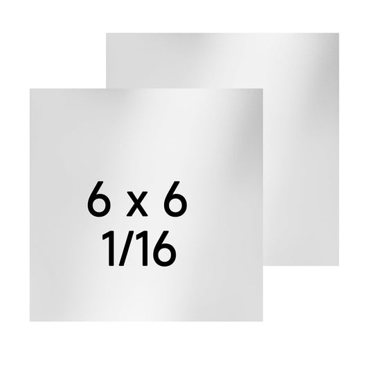 304 Stainless Steel Sheet - 2PCS 6" X 6" X 1/16" Thin Stainless Steel Plate 1/16 Inch Thickness with Protective Film Metal Sheets Stock Sheets for Kitchen DIY Crafting etc. (153 x 153 x 1.67 mm)