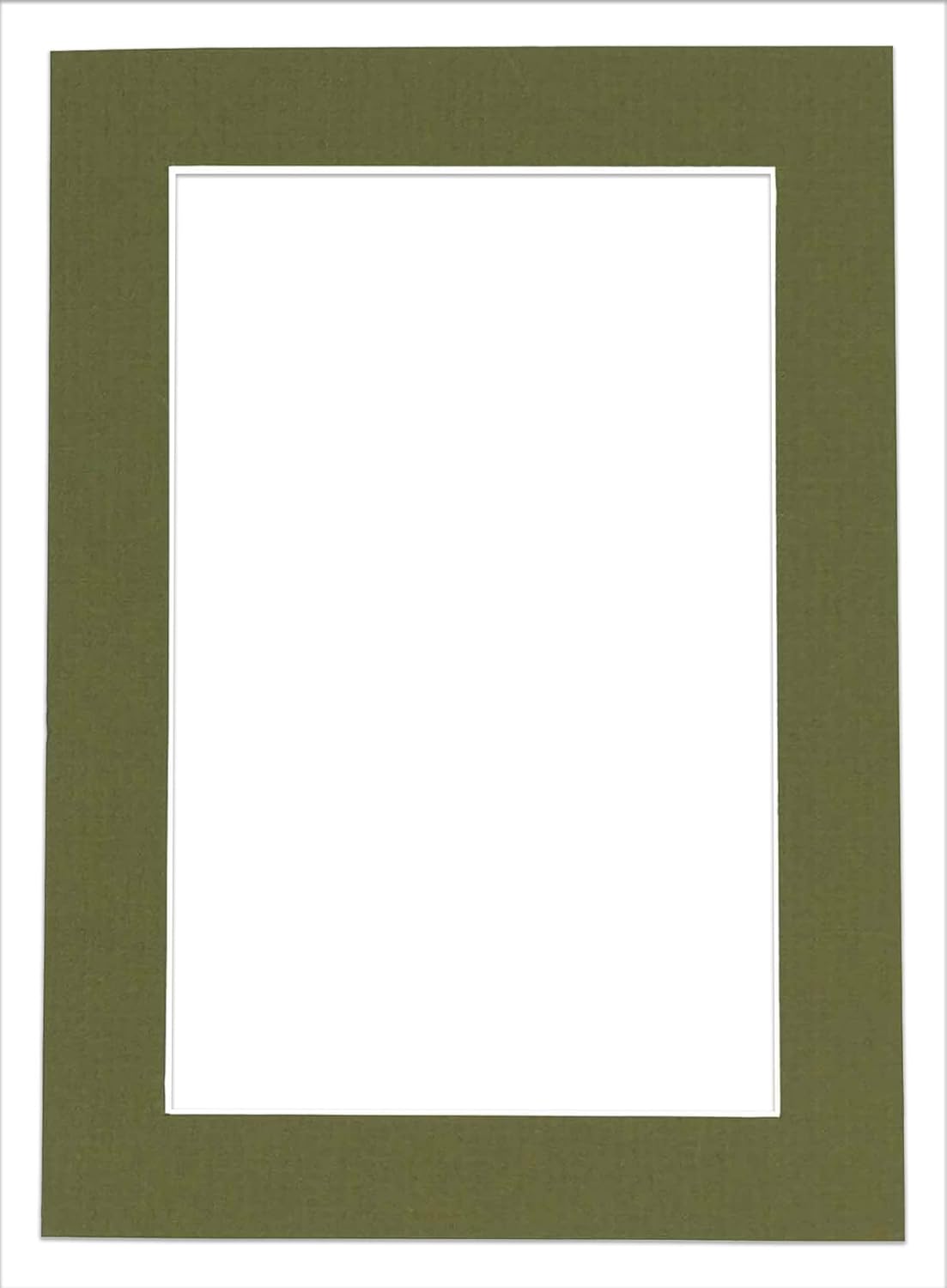Pack of 25 Acid Free 8.5x11 Mats Bevel Cut for 7x9 Photos - Dill Green Precut Matboards With Backing Boards and Clear Photo Mat Bags For Pictures, Photos, Framing - 4-ply Thickness