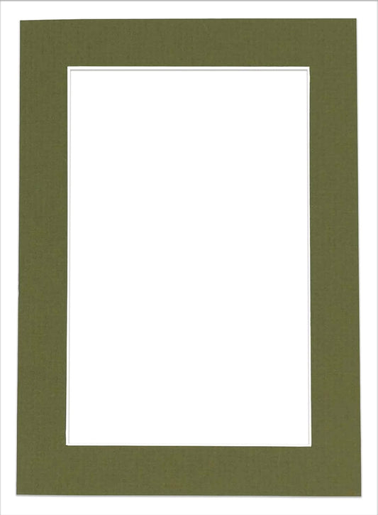 8x10 Mat Bevel Cut for 5.5x8.5 Photos - Acid Free Dill Green Precut Matboard With Backing Board and Crystal Clear, Self Seal Photo Mat Bag - For Pictures, Photos, Framing - 4-ply Thickness