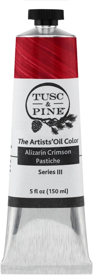 Tusc & Pine Artist Oil Paint - Alizarin Crimson Pastiche, 150 ml, Non-Yellowing, Rich & Creamy Consistency, Max Pigment Load, Small Batch Milled Oil Paints Made in the USA for Professional Artists