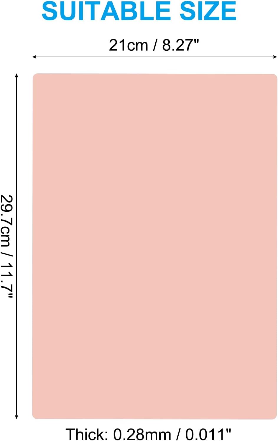 PATIKIL A4 Size Guided Reading Sheet, 5pcs Correction Lighting Gel Filter Colored Overlay Transparent Color Film for Classroom Photo Studio, Light Orange