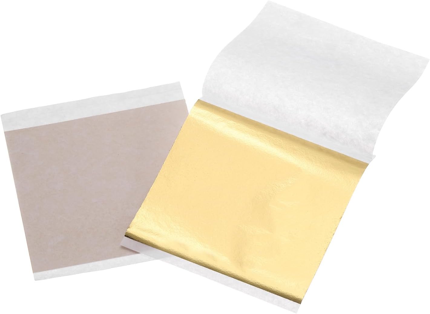 uxcell 100pcs Leaf Sheets, 3.5" x 3.5" Foil Sheets Paper Sheets for DIY Crafts Painting Nails Resin Furniture Decoration(Gold)