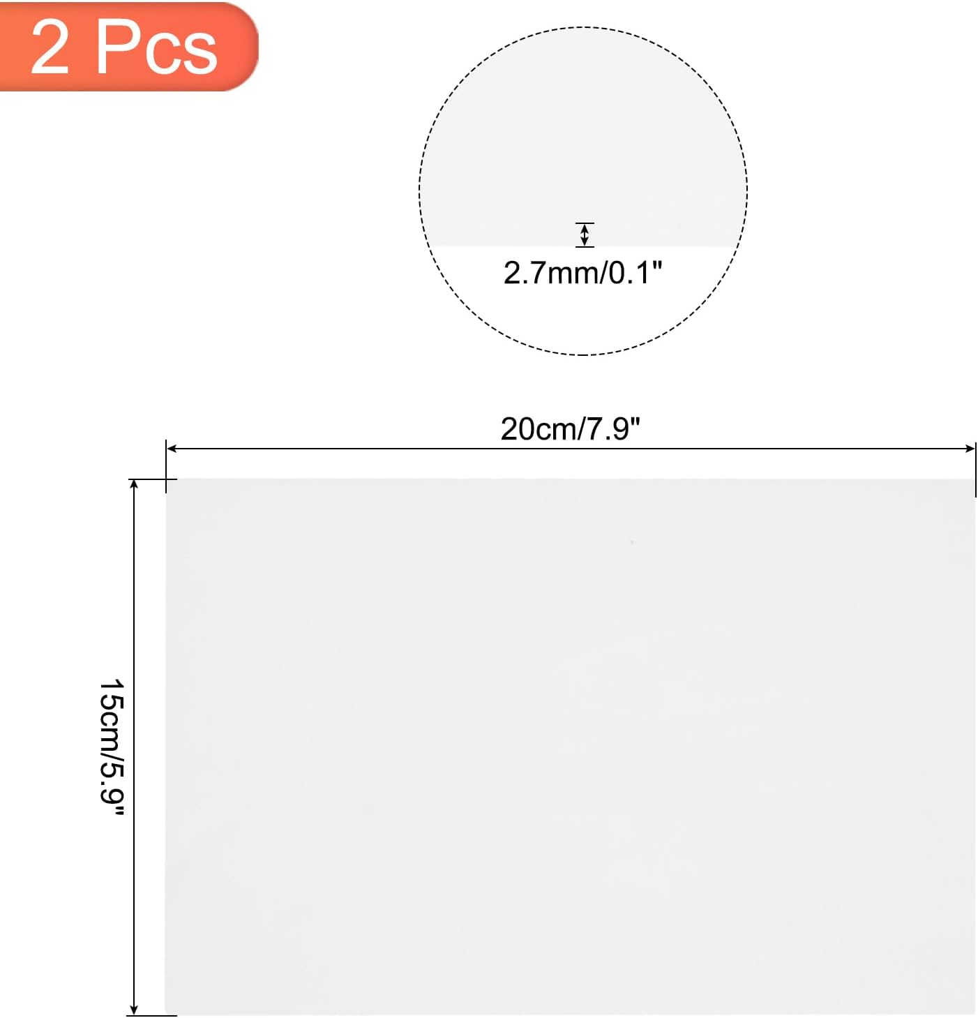 MECCANIXITY 2 Pcs Stained Glass Sheet Mosaic Tile 7.9 Inch x 5.9 Inch White Stained Glass Sheets for Crafts DIY Art Project