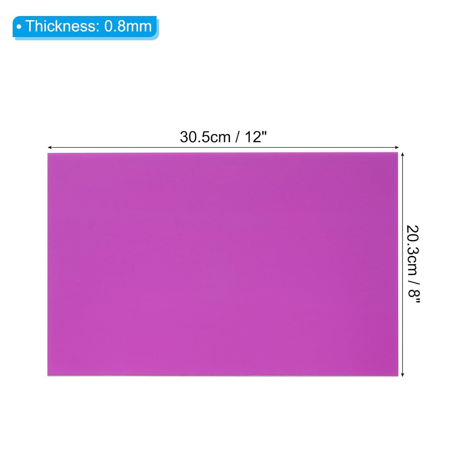 PATIKIL 8x12 Inch Anodized Aluminum Sheet Metal, 1Pcs Laser Plates Engraving Blanks 0.5MM Thin Rectangle for Crafting DIY House Laser Engraving, Purple