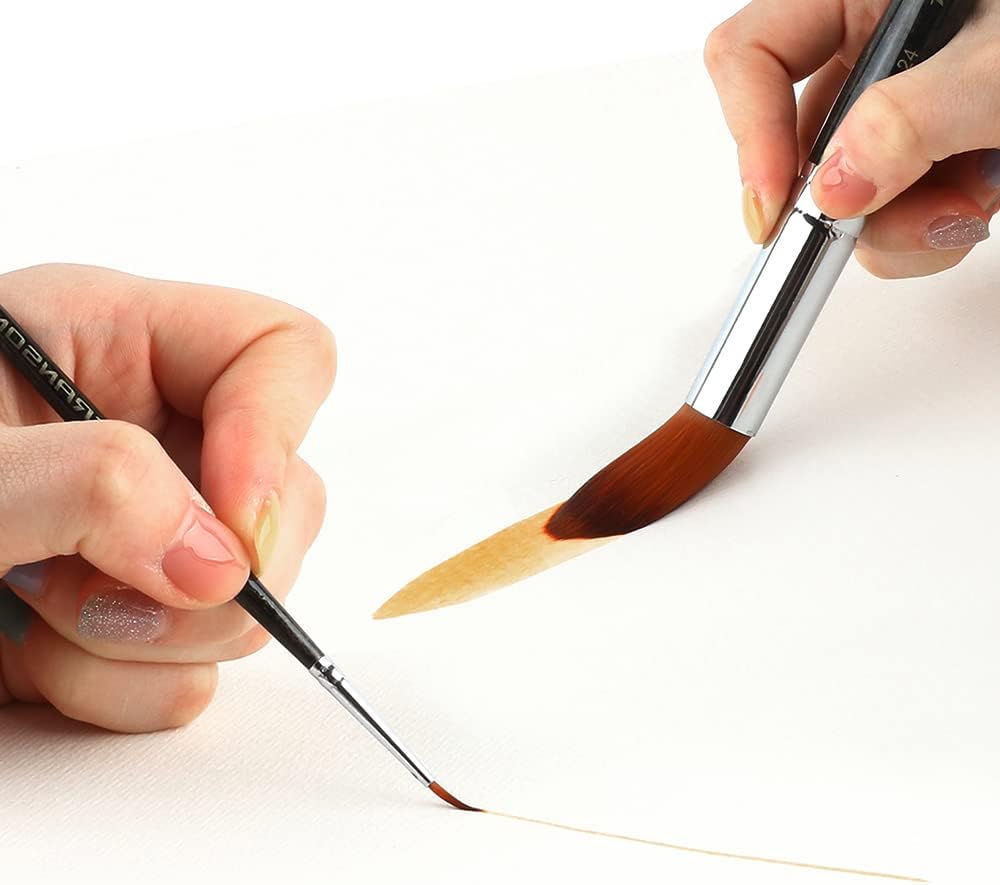 Transon 13pcs Round Paint Brush Set Synthetic Bristle Complete Round Brush Set for Watercolor Acrylic Gouache Ink Tempera