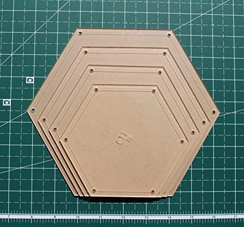 Hexagon Quilting Template Set - 5", 6", 7", 8" Sizes with 1/4" Seam Allowance - Durable Acrylic Templates for Quilting, Patchwork, Crafting, & Sewing Projects - Clear Templates for Accuracy