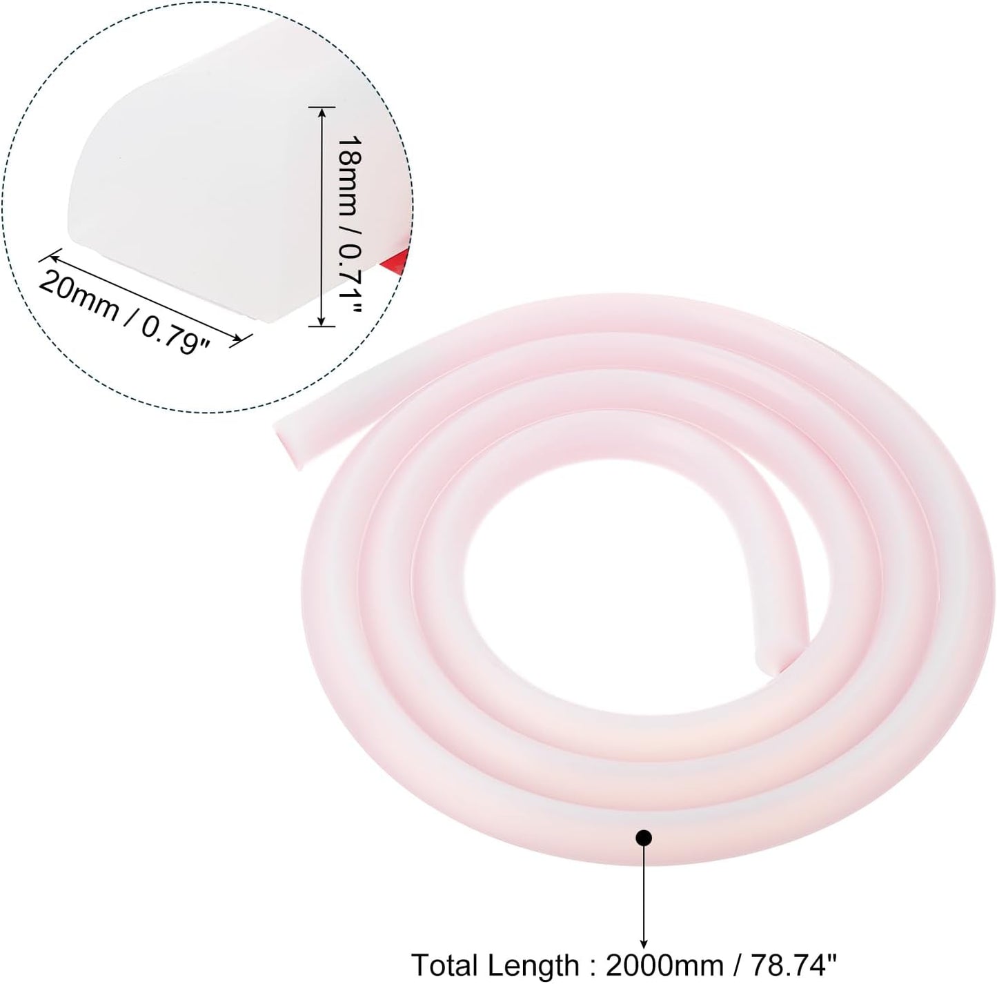 uxcell Flexible Molding Trim, 79 Inch Flexible Quarter Round Molding Silicone Peel and Stick Trim Self Adhesive Shower Water Barrier for Corner Decor Bathroom Kitchen, Transparent