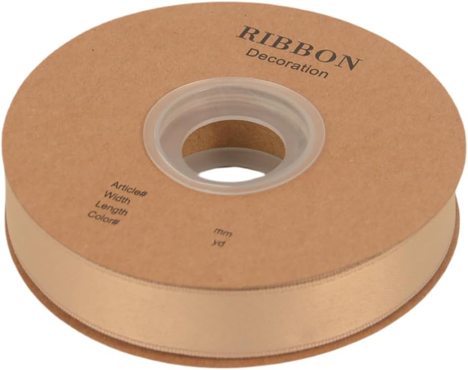 Double Side Satin Ribbon, Continuous 20 Yards,Use for Craft Bows Bouquet, Gift Wrapping, Wedding Decoration, Floral Arrangement (Apricot, 4/5 inch)
