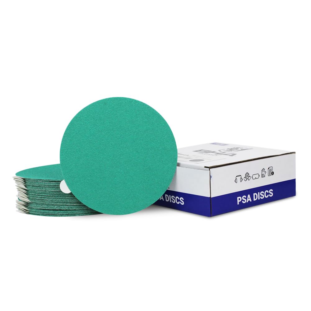 BHA 5” Green Film PSA Self Adhesive Sanding Discs - 50 Pack - Wet/Dry, Sticky Back, Premium Aluminum Oxide for Long-Lasting, Low-Dust & Load Resistant Sanding and Surface Finishing - 1000 Grits