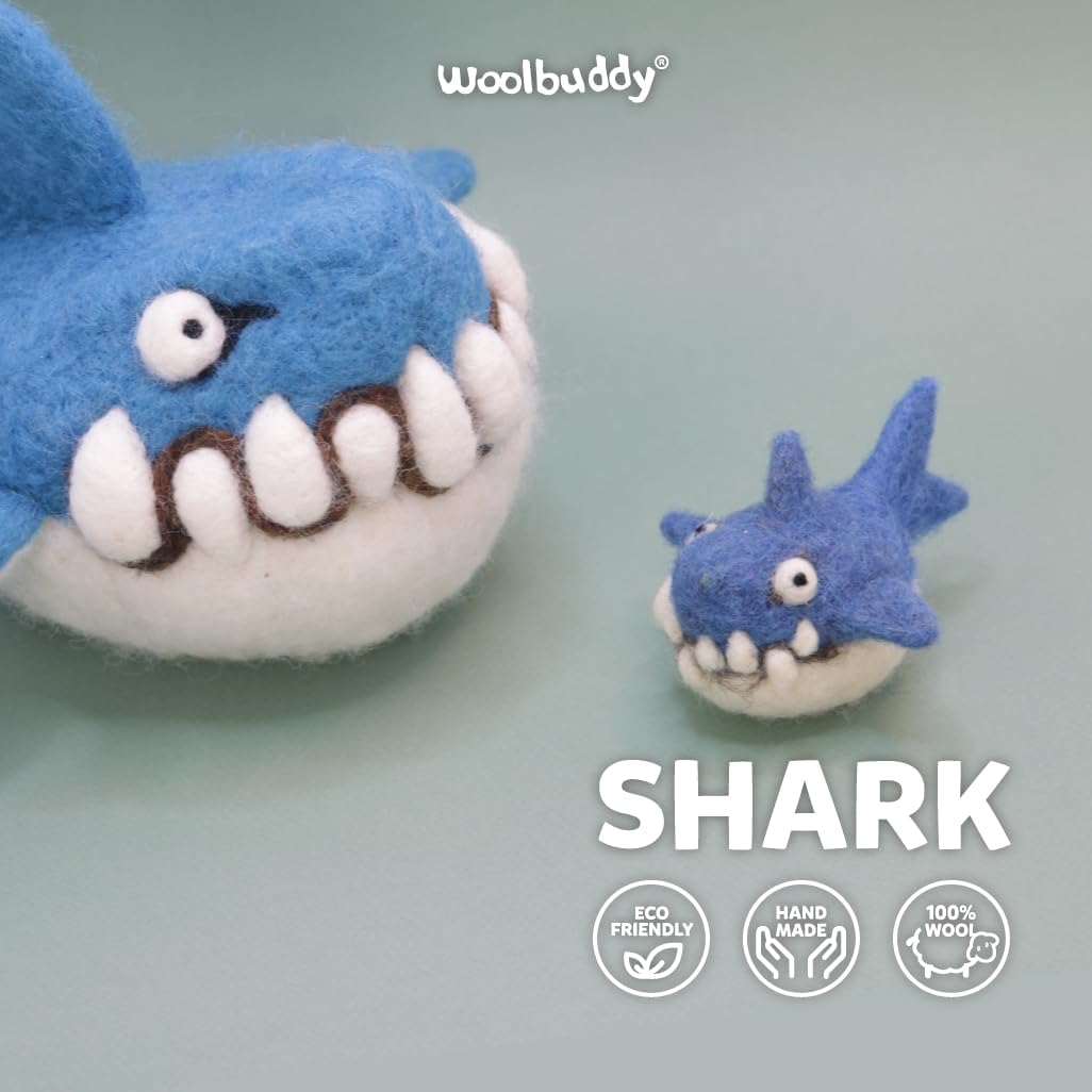 Woolbuddy Needle Felting Kit for Beginners Adults, Shark Sea Animal Project, Includes Tools, Supplies, and Instructions for Easy DIY Crafts