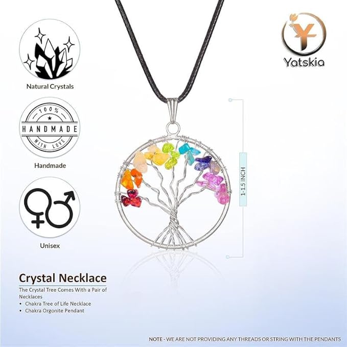 YATSKIA Tourquise Crystal Tree of Life - Turquoise Stone - Turquoise Decor - Stones and Crystals - Spiritual Room Decor - Gifts for Women - Good Luck Gifts