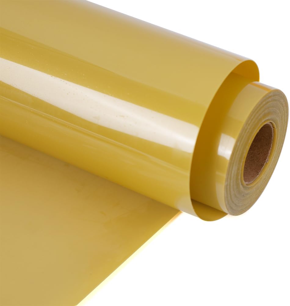 RENLITONG Matte Golden Iron on Vinyl Roll -12Inch x 13ft HTV Heat Transfer Vinyl for T-Shirt HTV Rolls for All Cutter Machine - Easy to Cut & Weed for Heat Vinyl Design