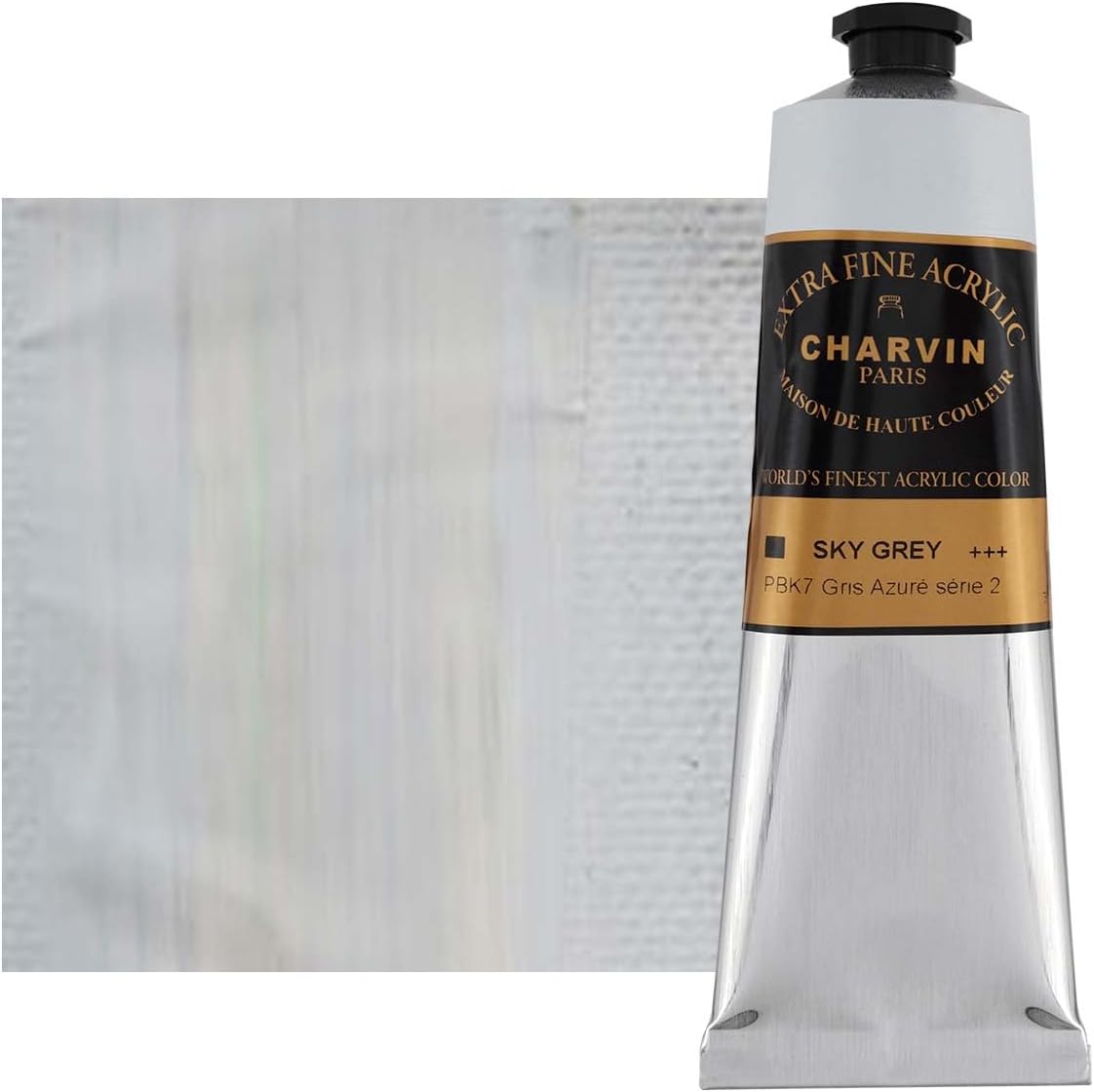 Charvin Extra Fine Professional Acrylic Paint - Sky Grey, 150ml Tube, Triple-Milled, Lightfast Pigments, Open Stock Artist Acrylic Paints in Nature-Inspired Hues