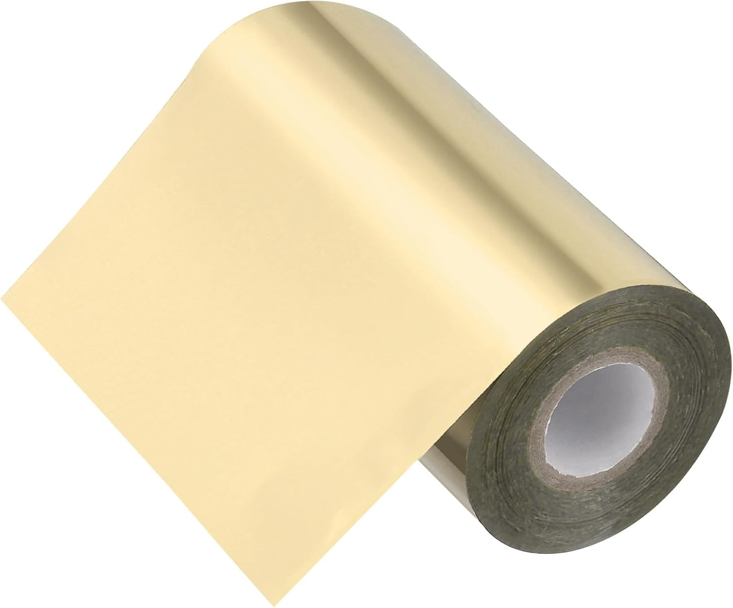 PATIKIL 5"x400Ft Hot Stamping Foil Paper, Heat Transfer Hot Stamping Paper Foil Roll for Leather DIY Logo Decor Craft Gift Package Scrapbook Card, Light Gold