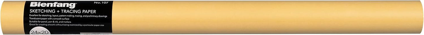 Bienfang Sketching & Tracing Paper Roll, Canary Yellow, 24 Inches x 20 Yards - Large for Drawing, Trace, Sketch, Craft, Sewing Pattern