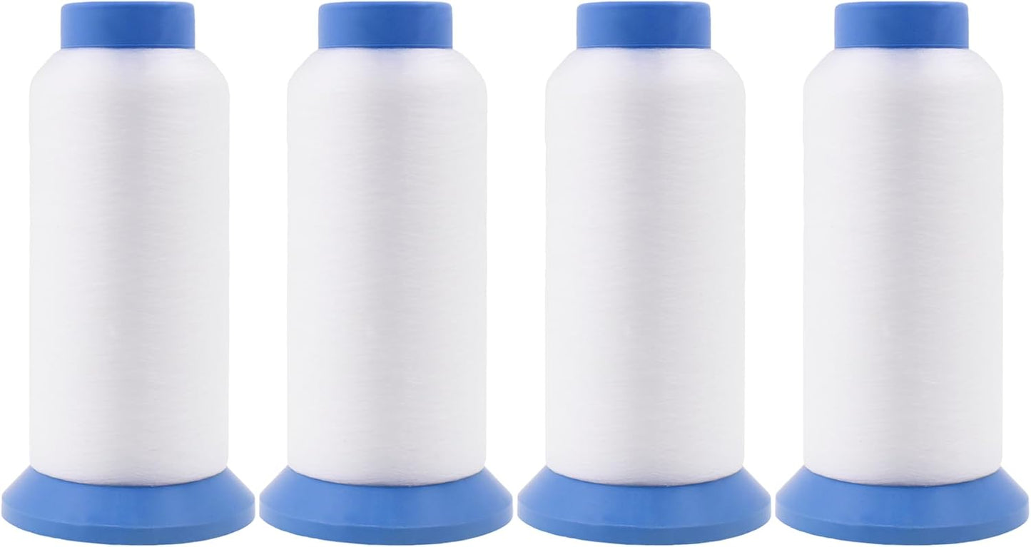 Mandala Crafts 4 Pack of Serger Threads Cones Spools - 0.1mm 22860 Yards Polyester Clear Threads for Sergers Machine and Overlock Quilting Sewing Machine