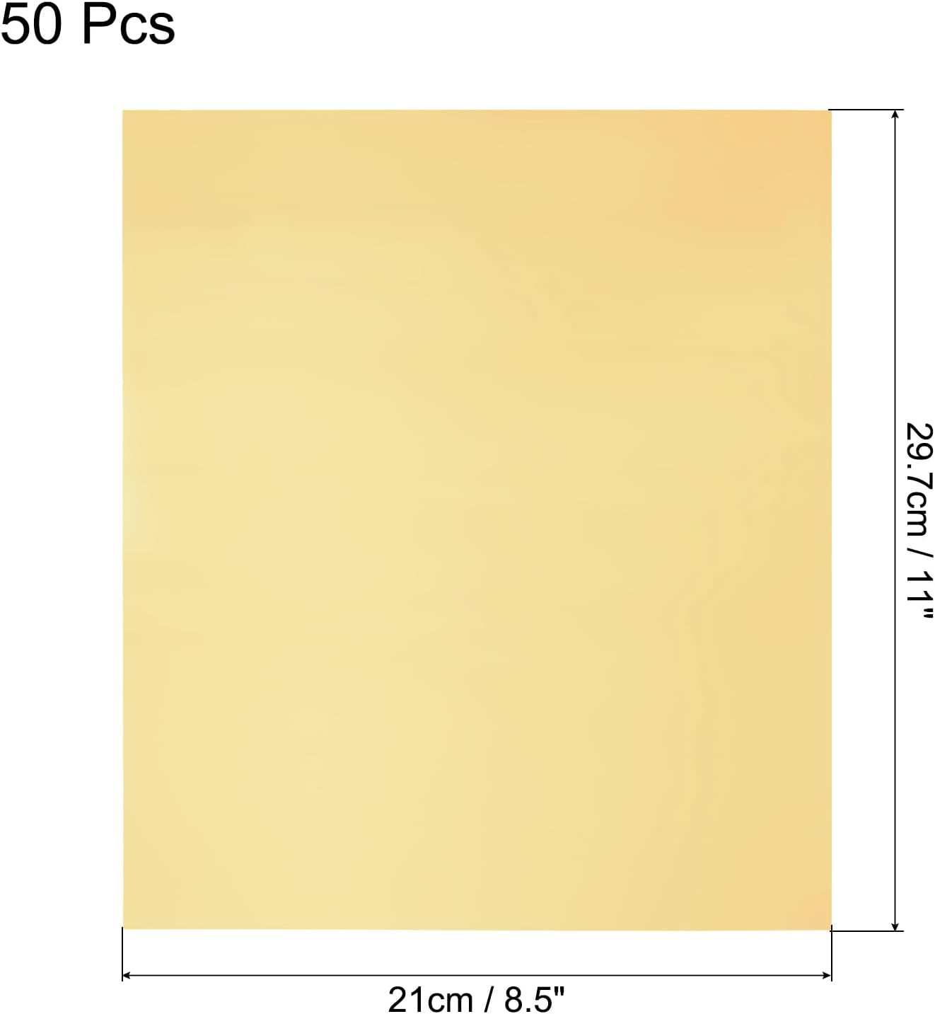 MECCANIXITY 50 Pack Toner Reactive Foil ,Deco Foil Transfer Sheets 8.5"x11" A4 Hot Foil Paper for Laser Printer Scrapbooking Heat Transfer DIY Craft,Golden