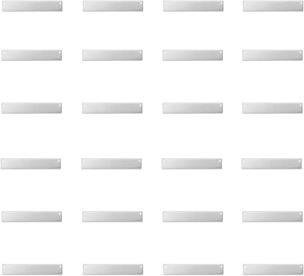 ImpressArt - Premium Metal Stamping Rectangle Blanks for Metal Stamping and Jewelry Making (24 Pack) (1/4" x 1 1/2" Rectangle w/Holes, Aluminum)