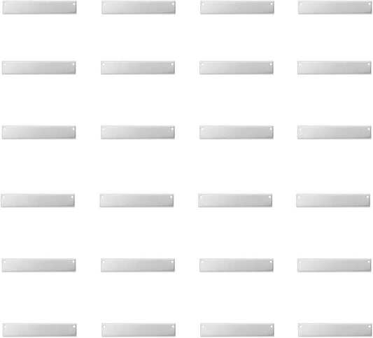 ImpressArt - Premium Metal Stamping Rectangle Blanks for Metal Stamping and Jewelry Making (24 Pack) (1/4" x 1 1/2" Rectangle w/Holes, Aluminum)