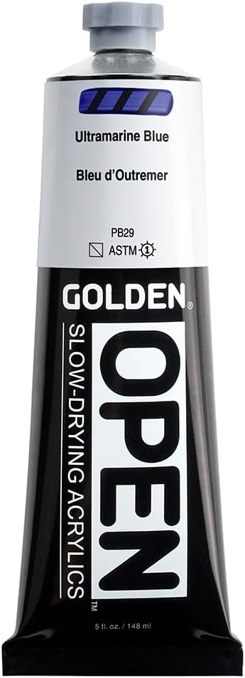 OPEN Slow-Drying Acrylics by GOLDEN, Ultramarine Blue, 5 fl oz. tube, Professional Acrylic Paint, Semi-Transparent