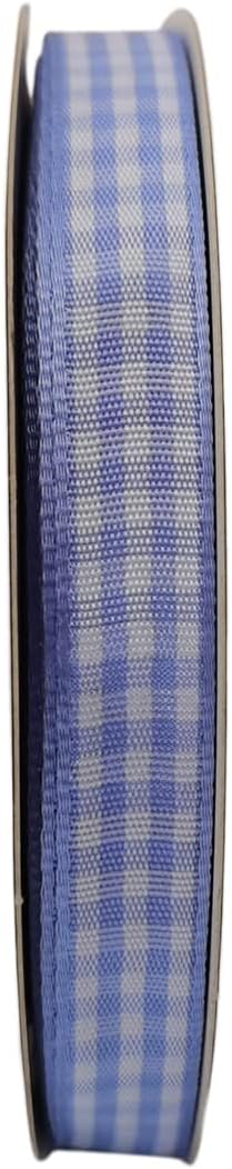 Light Blue Gingham Plaid Checked Ribbon 25 Yard Each Roll 100% Polyester (3/8", Lt.Blue)