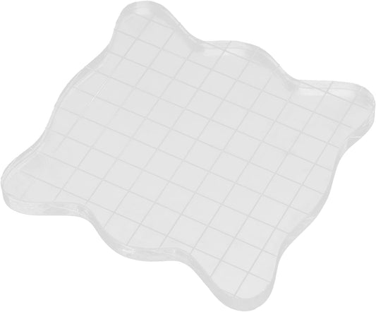 1PC Transparent Acrylic Stamp Blocks with Grid Lines, with Curve Edges Essential Stamping Tools for Scrapbooking Crafts Making,1.97 x 1.97/2.95 x 2.95/3.93 x 3.93 (10x10cm)