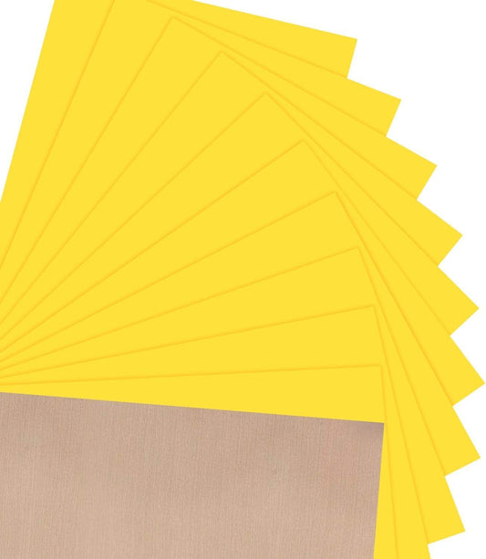JANDJPACKAGING Heat Transfer Vinyl HTV for T-Shirts 12"x10" 10 Pack Iron on Vinyl (Sun Yellow)