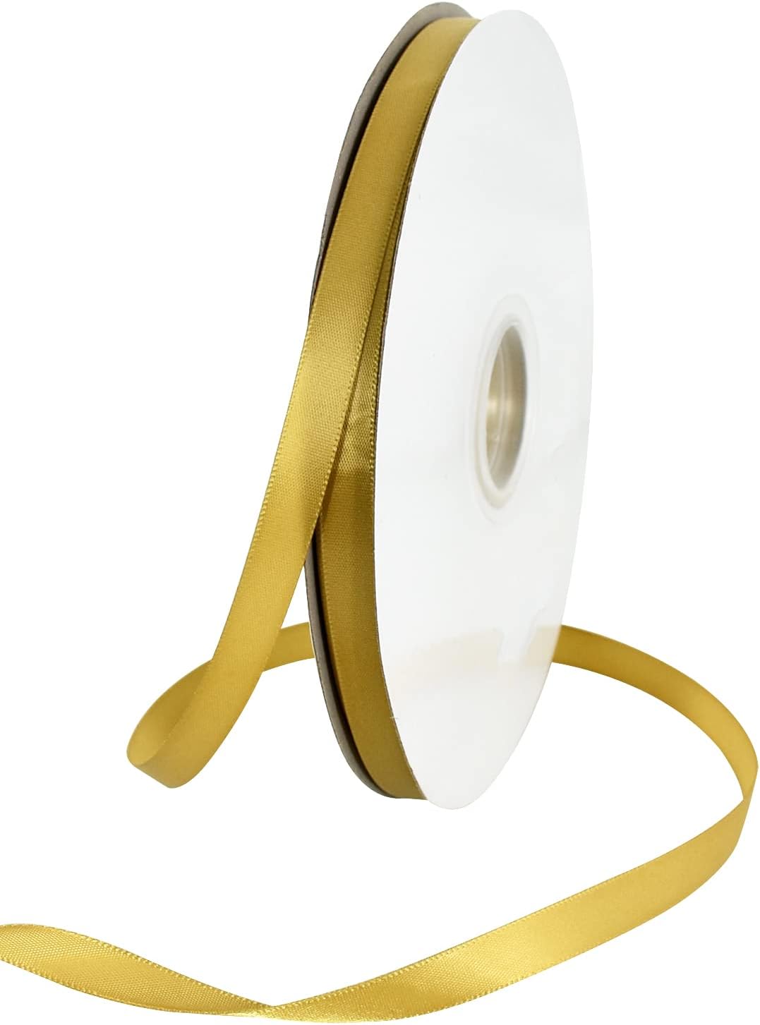 TONIFUL 3/8 Inch x 100yds Dark Gold Satin Ribbon Thin Solid Fabric Ribbons Roll for Gift Wrapping Invitation Floral Hair Balloon Craft Sewing Party Wedding Popsicles Decoration Valentine's Day Bouquet