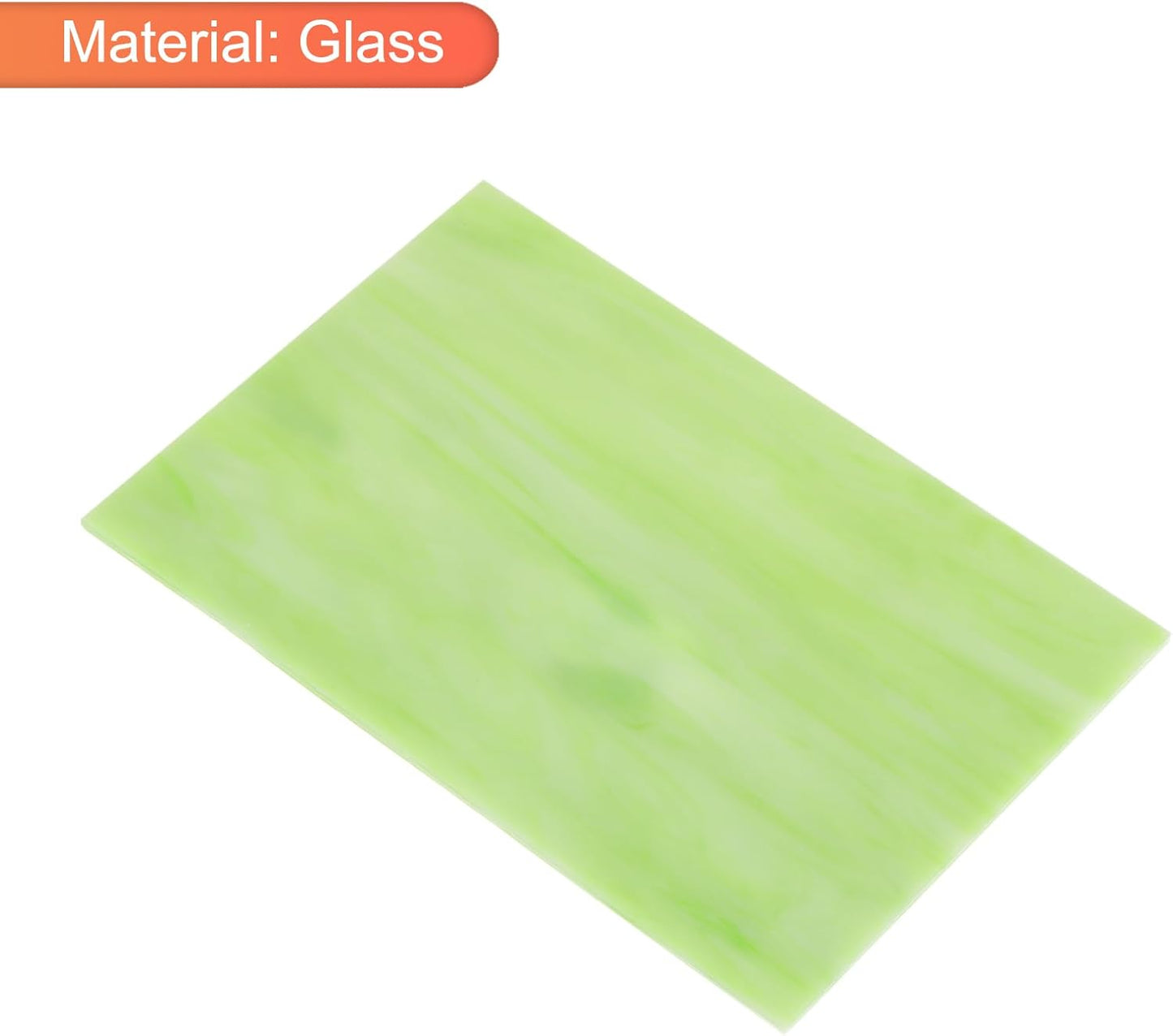 MECCANIXITY 2 Pcs Stained Glass Sheet Mosaic Tile 7.9 Inch x 5.9 Inch Light Green Stained Glass Sheets for Crafts DIY Art Project