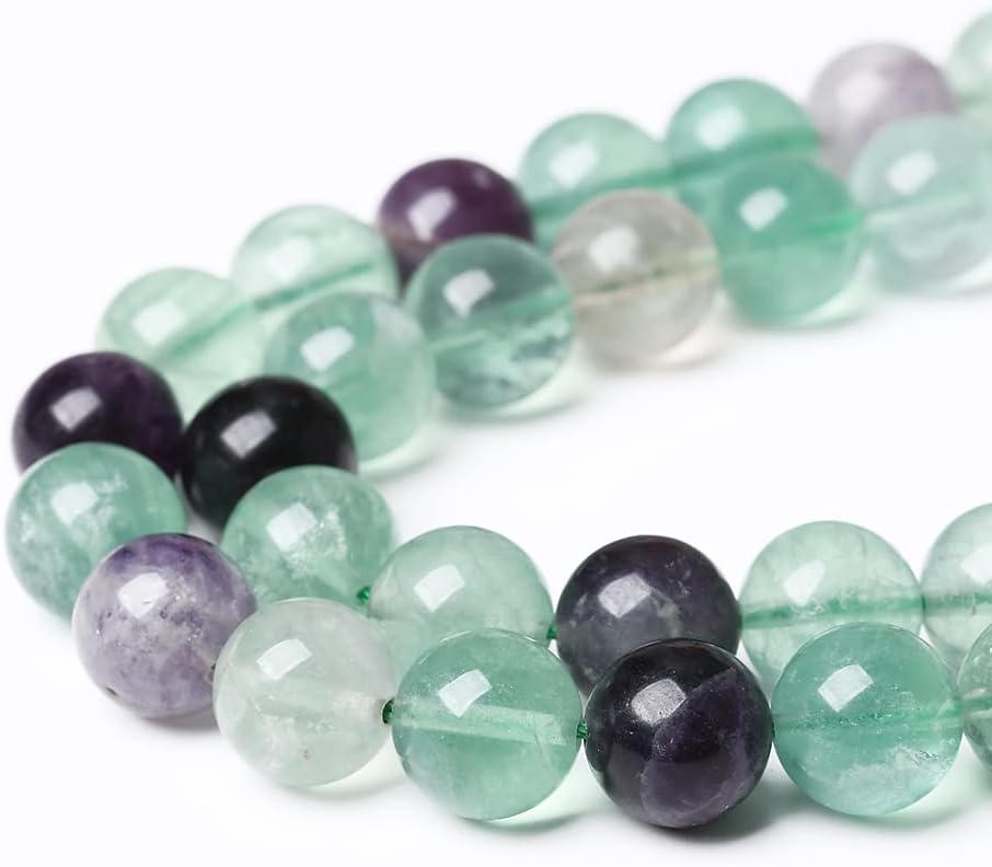 90pcs 4mm Natural Stone Beads Fluorite Gemstone Round Loose Beads for Jewelry Making DIY Bracelet Necklace 15"(Green Fluorite, 4mm)