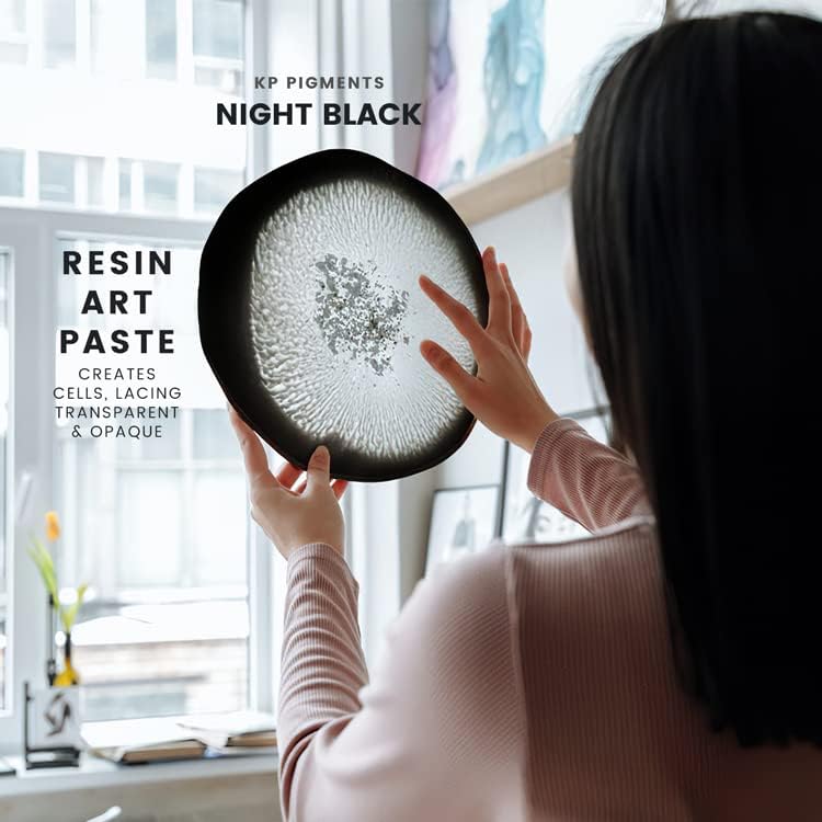 Epoxy Pigment Paste for Epoxy Resin, Tint/Pigment Paste with Spoon for Arts and Crafts, Jewelry, Resin Woodworking and More! (Night Black)