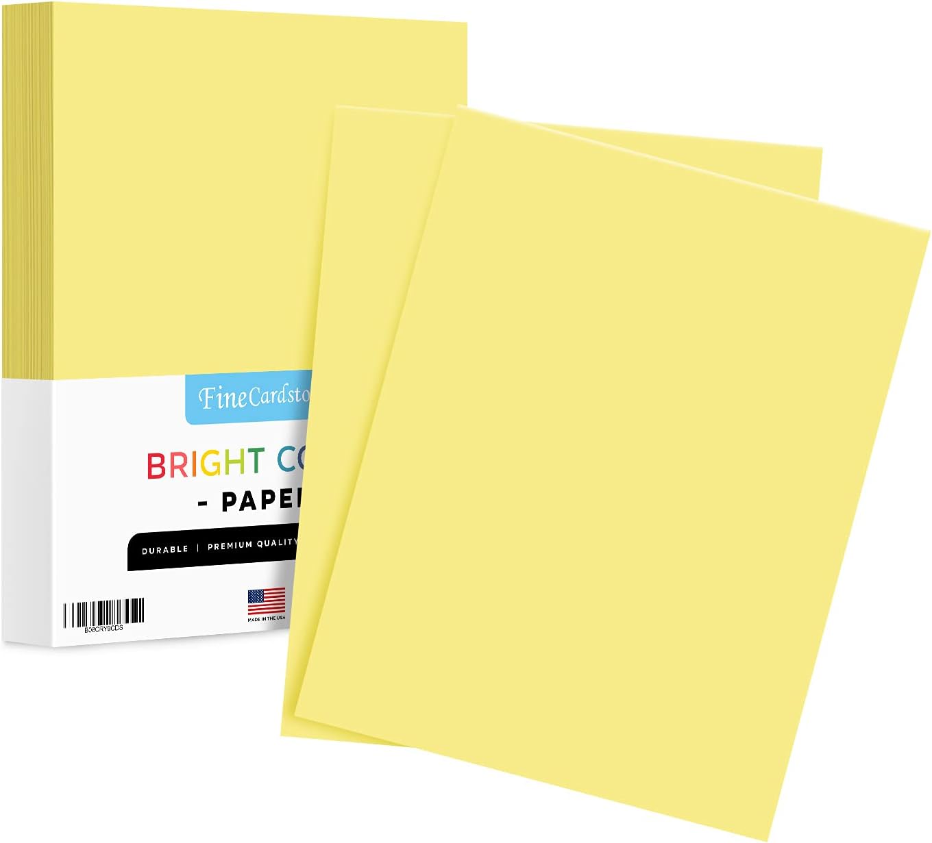 8.5 x 11" Canary Color Paper Smooth, for School, Office & Home Supplies, Holiday Crafting, Arts & Crafts | Acid & Lignin Free | Regular 20lb Paper - 100 Sheets