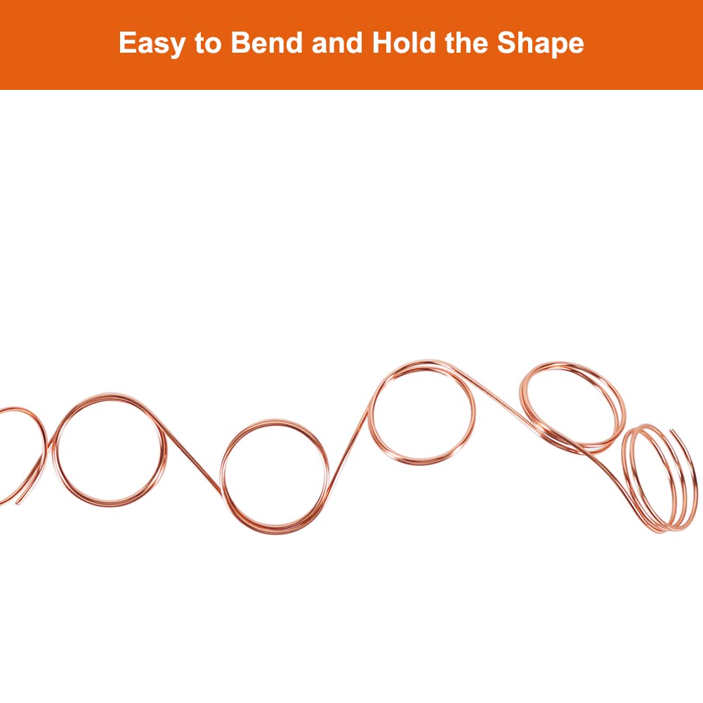 Tenn Well 15 Gauge Aluminum Wire, 164 Feet 1.5mm Bendable Metal Craft Wire for Jewelry Making, Beading, Sculpting and Bonsai Training (Copper)