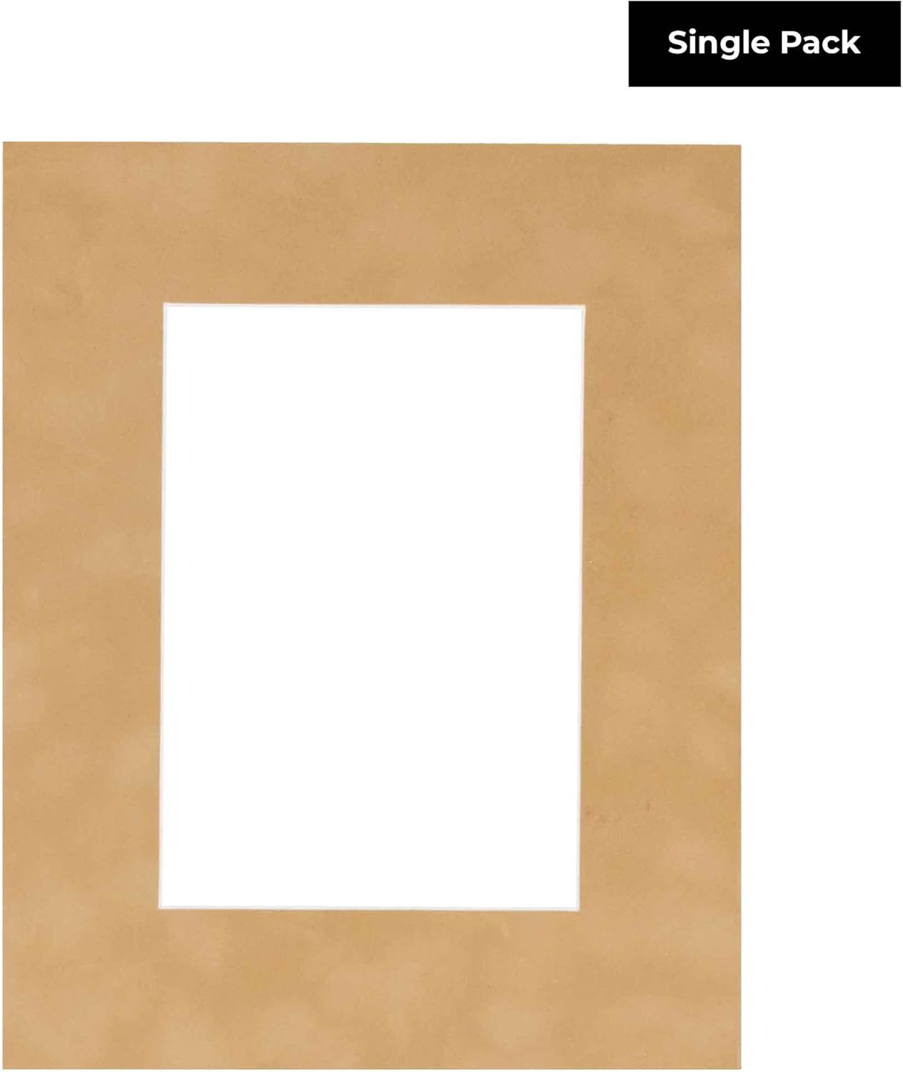 8x10 Mat Bevel Cut for 6x8 Photos - Acid Free Beige Suede Precut Matboard with Backing Board and Crystal Clear, Self Seal Photo Mat Bag - for Pictures, Photos, Framing - 4-ply Thickness